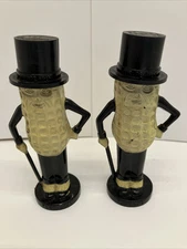 Vintage Set Of Planters Mr. Peanut Salt & Pepper Shakers Plastic 1940s-1950 4"