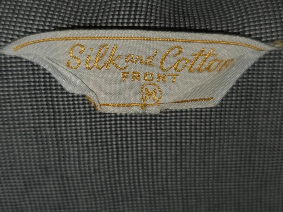 auténtica camisa retro vintage manga larga M seda y algodón Foto 4 de 4