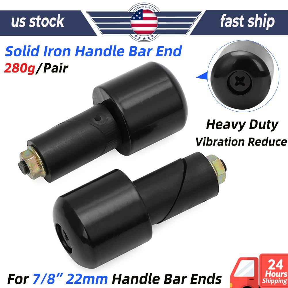 Solid Iron Handle Bar End Heavy Weight Vibration Reducing Grip Plug 7/8  22mm US | eBay