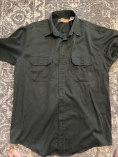Vintage JCPenney Big Mac Button Up Shirt Men  s Large Army Green Penn-Prest USA