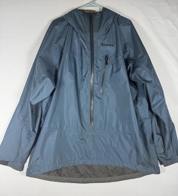 Simms Jacket Mens XL Blue Goretex Paclite Waterproof Fishing Gear FLAWS