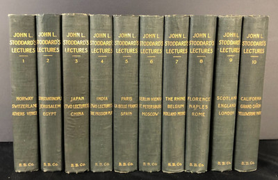 Antique John L Stoddard's Lectures Complete 10 Volume Set 1897 Hardcover