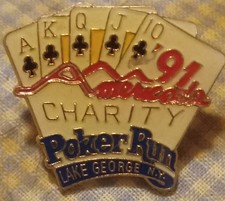 Americade Lake George NY New York Charity Porker Run 1991 Pin Gold Tone