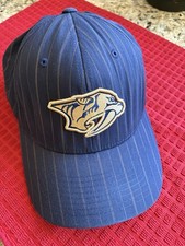 Nashville Predators Old Time Hockey Baseball Cap Pinstripe Gold Flexfit Sz OSFM