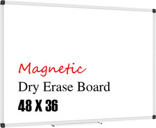 Magnetic Whiteboard 48 X 36, White Board 4 X 3, Dry Erase Board with Detachable