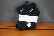 Nike Socks Boys Size One Size Black Ankle Cushioned 6 Pack 6 Pair 10C-3Y