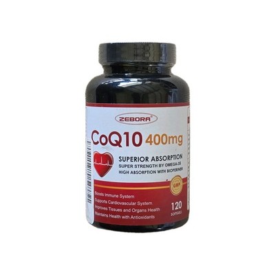 ZEBORA Coq10-400Mg-Softgels Support Heart & Energy-Production, 120 Softgels 