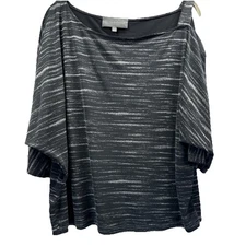 Sunday In Brooklyn Anthropology Top Sz S Gray Raglan 3/4 Sleeve Boxy Relaxed