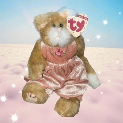 Ty Attic Treasures Pouncer Cat Plush 8'' Stuffed Animal Jointed Kitten Brown Vtg