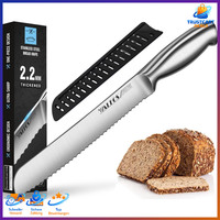 Brotmesser Edelstahl 8 Zoll Wellenschliff Ergonomischer Griff KüChenmesser