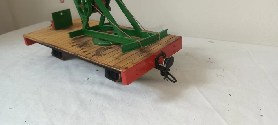 G scale 45mm KITBUILT Small Crane on Flat Wagon NICELY MADE - Image 4 of 4