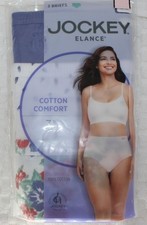 New 3 pack JOCKEY covered waistband 100 cotton BRIEF PERIWINKLE WHITE FLORAL