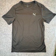Puma Mens Black Performance Training T-Shirt Short Sleeve Logo 885357-01 Size M