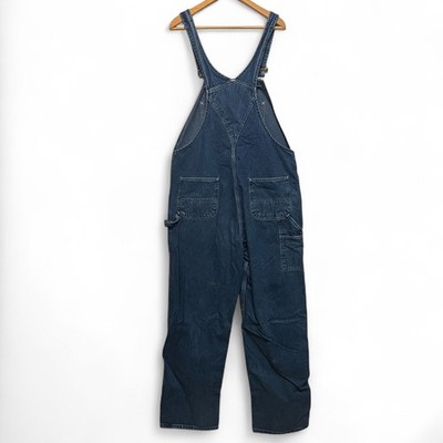 Carhartt Mens Washed Denim Overalls 38x36 R07 DST Darkstone Series