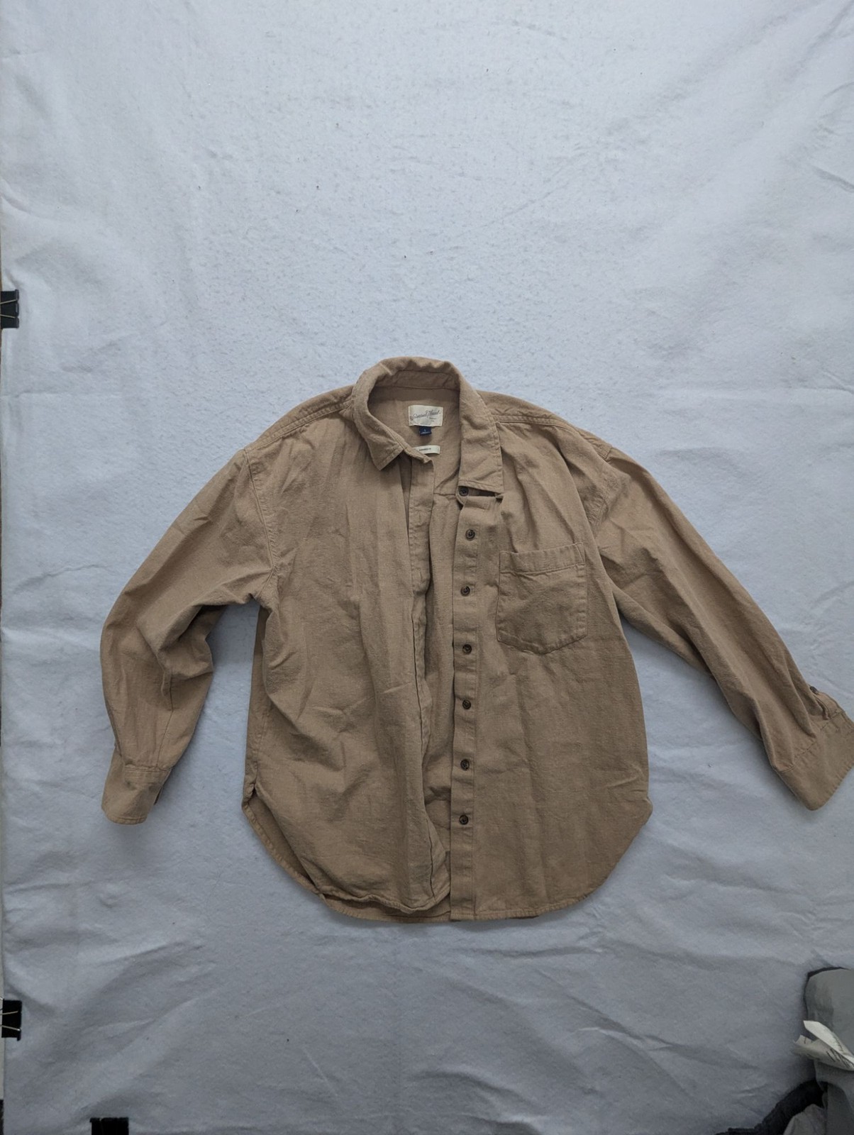Universal Thread Oversized Fit Tan Button-Up Shir… - image 1