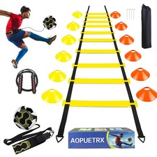 Agility Training Set for Soccer  Football - 20FT Speed Ladder, 12 Cones, and