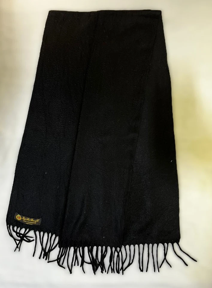 Bufanda negra 100 % cachemir LORO PIANA hecha en Italia Foto 2 de 4