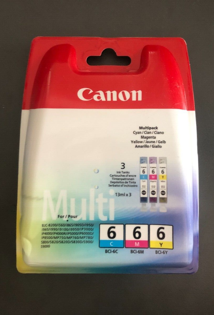Genuine Canon Ink Multipack - BCI-6 CYAN + MAGENTA + YELLOW (INC VAT) BOXED