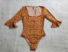 NEW 8 J CREW RUFFLE SLEEVE ONE PIECE RASHGUARD SWIMSUIT IN ELECTRIC BLOOMS