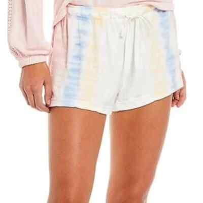 PJ SALVAGE Womens Ivory Off White Tie-Dye Lounge Pajama