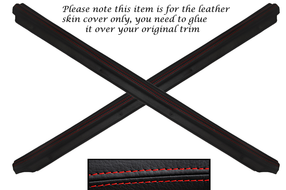 RED STITCH 2X DOOR SILL TRIM SKIN COVERS FITS MAZDA MX5 MK1 MIATA 89-97