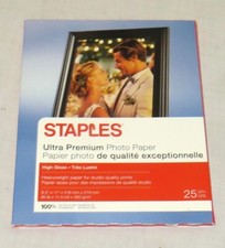 Staples Ultra Premium Photo Paper High Gloss 25 Sheets NEW