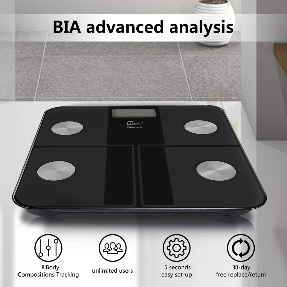 Personenwaage LCD Körperwaage Körperfettwaage körperanalysewaage bis180kg - Bild 2 von 4