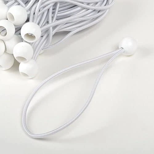 ATE 9" Heavy Duty Tie Downs White Ball Bungee Cords 100 Piece Set