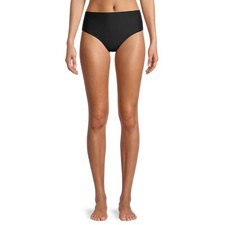 Social Angel Women's Andrea High Waist Swimsuit Bottoms, Black, Large