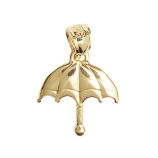 New 14k Yellow Gold Umbrella Pendant