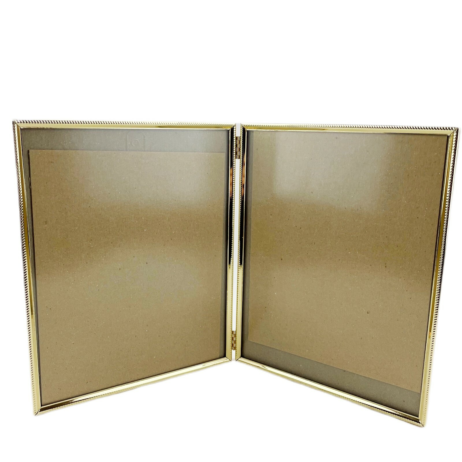 Vintage Hinged Double Photo Picture Frame 8 x 10 Mid Century MCM Gold ...