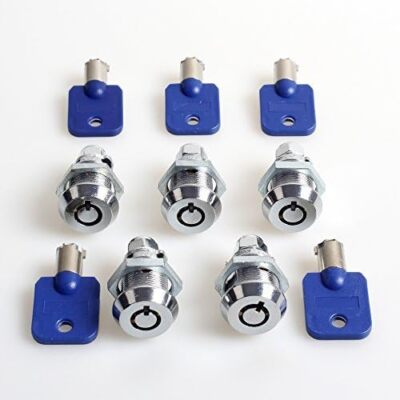 EG Starts 5X 5/8'' Arcade Locks Short Cash Door Tool Box Tubular Cam Locks 5 