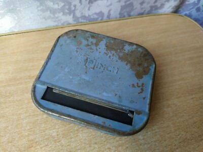 Vintage old cigarette rolling machine and cigarette case RARE METAL BOX P  Inch