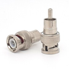100pcs BNC Male To RCA Male Plug Straight CCTV Connector Adapter Nickel Plated