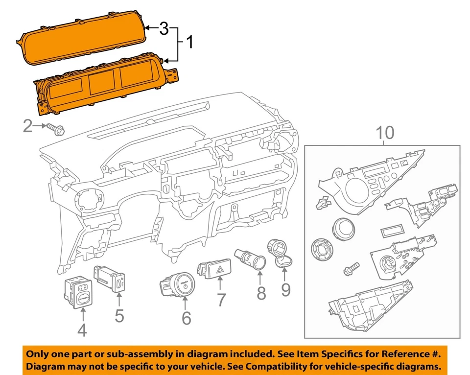 Cuadro de instrumentos velocímetro MPH PN 83800-5CR10 OEM 2015 Toyota Prius C Foto 3 de 4