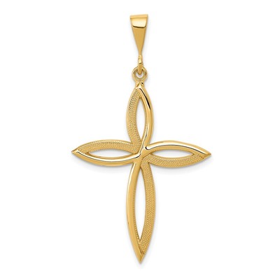 14k Yellow Gold Passion Cross Pendant 1.67g (L- 44mm, W-24mm)