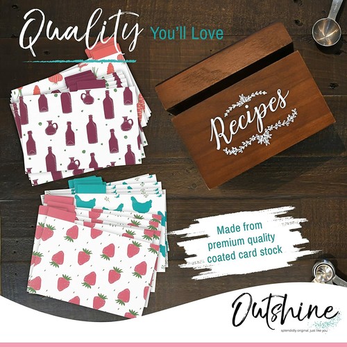 Outshine 24 Pack 4x6 Recipe Farmhouse Card Dividers Organizers Tabs - Picture 18 of 45