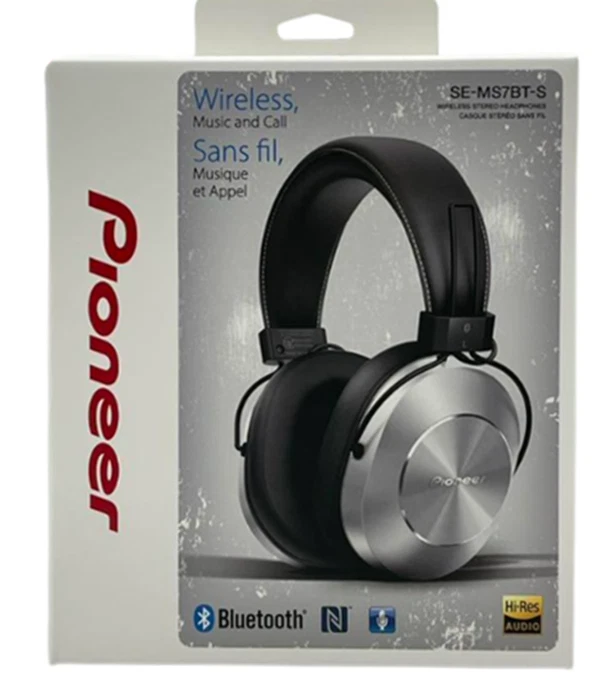 Pioneer SE-MS7BT-S Bluetooth Headphones Sealed High-Resolution Silver