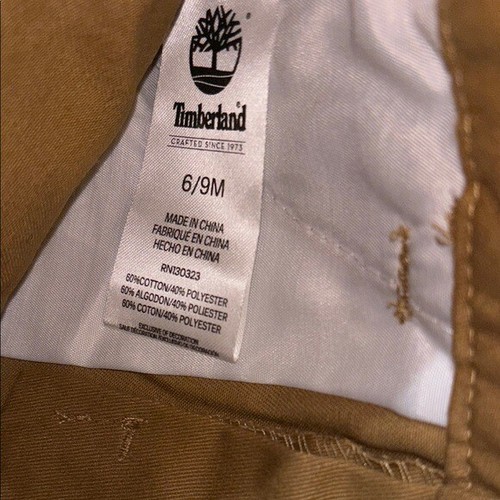 Timberland Baby Jungen Twill Shorts Freizeit elastischer Bund khaki 6/9M - Bild 4 von 4