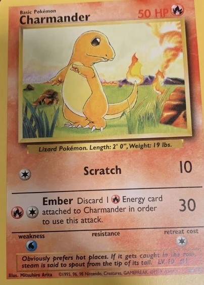 Ultra Rare Charmander Pokémon Card Excellent Condition 50 hp