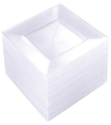 100pcs Clear Plastic Plates6inch Square Disposable PlatesSmall Appetizer Platesp