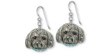 Shih Tzu Earrings Sterling Silver Handmade Shih Tzu Jewelry  SZH5-SE