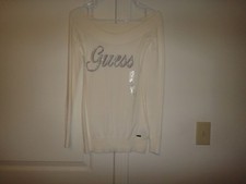 GUESS WOMAN SWEATER: LONG SLEEVES- CREWS NECK WHITE  :VISCOSE: X LAGER 