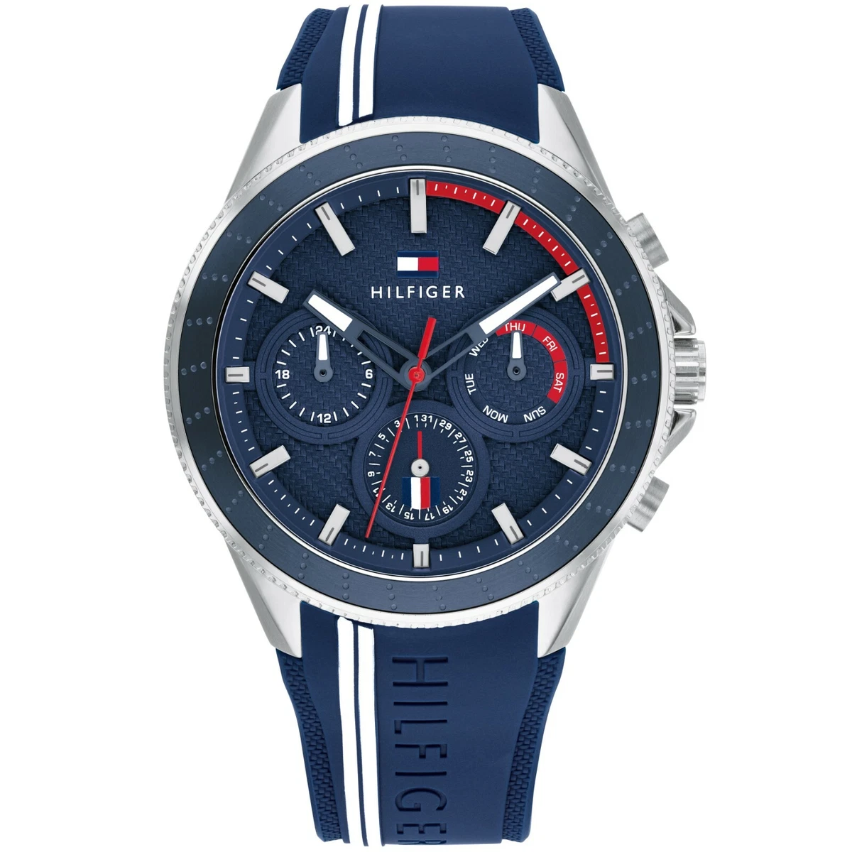 Tommy Hilfiger Blue Silicone Strap Sub-Dials Men's Sport Watch - 1791859