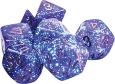 CHX 27587 D & D DICE SET BorealisPolyhedral Royal Purple/gold Luminary 7-Die Set