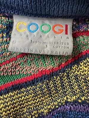 Vintage COOGI Cotton Knitted Unisex Cardigan Sweater Size S
