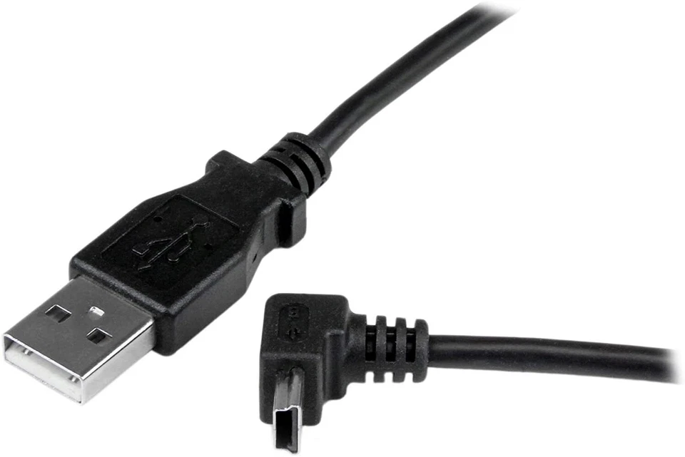 StarTech USBAMB1MU 1m Mini USB Cable A to Up Angle Mini B Male to Male Black - Image 2 of 4