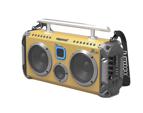 Audio Crazy 80s Boombox Monaural Bluetooth Radio Cassette REC Gold
