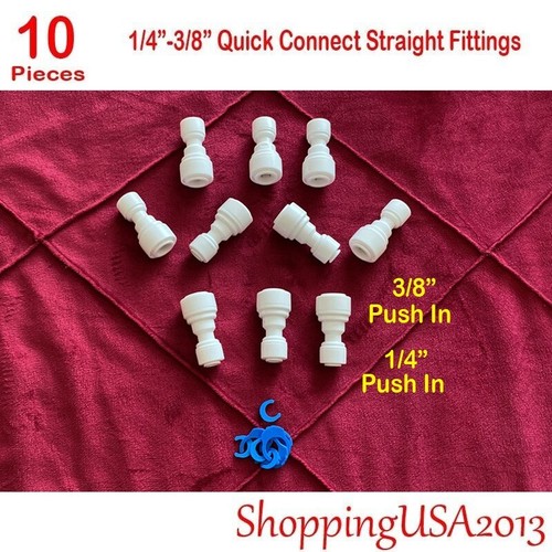 10Pcs 1/4-3/8 Quick Connect Straight Fitting Connector Push In Water Filter - Picture 3 of 11