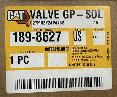 #ad 189 8627 Caterpillar Valve Gp Solenoid. Brand New. Genuine Cat. 1898627 AU $345.00